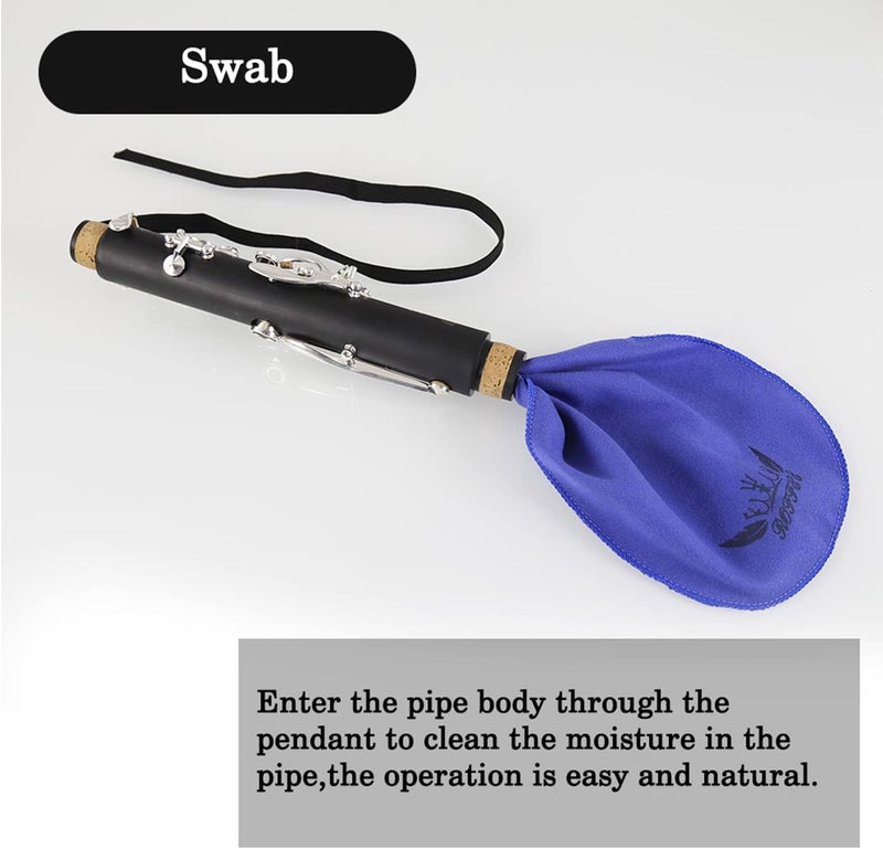 ROFFEE Store Cleaning Swab Cloth for Inside Tube Suitable for Clarinet Piccolo Flute Sax Saxophone (Blue) - Image 2